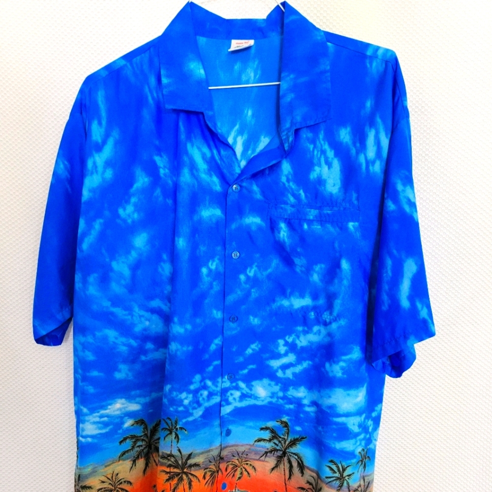 SALE Happy Bay Big & Tall Hawaiian Button Up 3XL